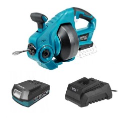 Aparat pentru desfundat tevi, cu acumulator 2 Ah, incarcator 18V Li-ion, 0.7 mm, 7 m, SAS+ALL, Dedra foto