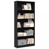 VidaXL Bibliotecă, negru, 80x24x176 cm, lemn prelucrat