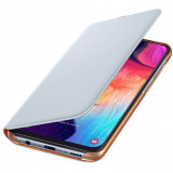 Husa originala Wallet Cover Samsung Galaxy A50 A505 SM-A505F si stylus, Alt model telefon Samsung, Alb, Silicon