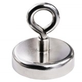 Magnet fishing puternic neodim D75mm cu carlig inelar forta 160kg