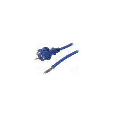 Cablu alimentare AC, 3m, 3 fire, culoare albastru, cabluri, CEE 7/7 (E/F) mufa, SCHUKO mufa, PLASTROL - W-98452