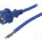Cablu alimentare AC, 4m, 3 fire, culoare albastru, cabluri, CEE 7/7 (E/F) mufa, SCHUKO mufa, PLASTROL - W-98453