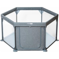 Tarc de joaca, FreeON, Hexagonal, Pentru bebe, Cu 4 manere, Intrare cu fermoar, Cu geanta de transport, 117 x 67 x 67 cm, Confor