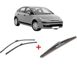 Set 3 stergatoare CITROEN C4 I (LC_) 2004 - 2012, pentru parbriz si luneta, Bosch Twin