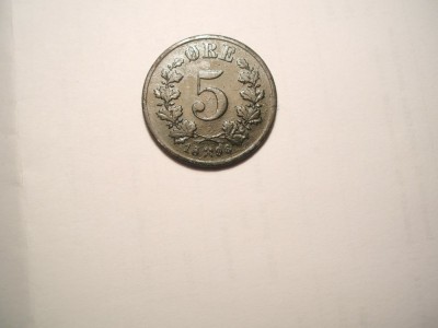 DANEMARCA 5 ORE 1896 foto