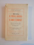 RECUEIL DE POESIES DIVERSES DE M.ROBBE DE BEAUVESET 1921