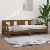 Cumpara ieftin Pat de zi extensibil maro miere 2x(80x200) cm lemn masiv de pin