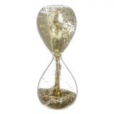 Clepsidră Decorativă, Model 3D, Glitter Aurie, 5x13cm, Sticlă, Oem
