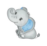 Cumpara ieftin Sticker decorativ Elefant, Albastru, 54 cm, 6068ST, Oem