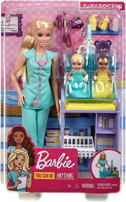 BARBIE CARIERE SET CU PAPUSA DOCTOR PEDIATRU foto