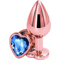 Dop Anal Brilliant Anal Plug Small, Rose Gold, Piatra Albastra, Passion Labs