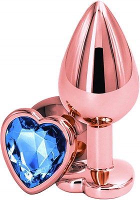 Dop Anal Brilliant Anal Plug Small, Rose Gold, Piatra Albastra, Passion Labs foto
