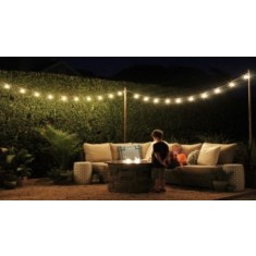 Ghirlanda Luminoasa Alba, de Exterior, Cablu Alb, Lumina calda/rece, Lungime 32 m, cu 3 Led/m, Glob Transparent