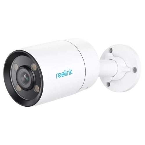 Camera IP Reolink, 2K 4MP, PoE, Lumina alba, Detectie persoana/animal companie/vehicul, Microfon, Difuzor - ColorX Series P320X SafetyGuard Surveillan