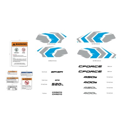 Stickere CF Moto CForce 400 450 520 S L 2020-2023 set complet rezistent UV foto
