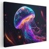 Tablou meduza efect neon mov galben albastru 1658 Tablou canvas pe panza CU RAMA 60x80 cm