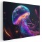 Tablou meduza efect neon mov galben albastru 1658 Tablou canvas pe panza CU RAMA 60x80 cm