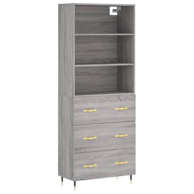 Dulap inalt, gri sonoma, 69,5x34x180 cm, lemn compozit foto