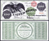 Bancnota Statele Unite ale Americii 100 Dolari 1863 - P141 UNC ( replica )