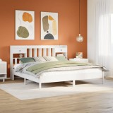 Cumpara ieftin Pat cu bibliotecă fără saltea, 180x200 cm, lemn masiv de pin