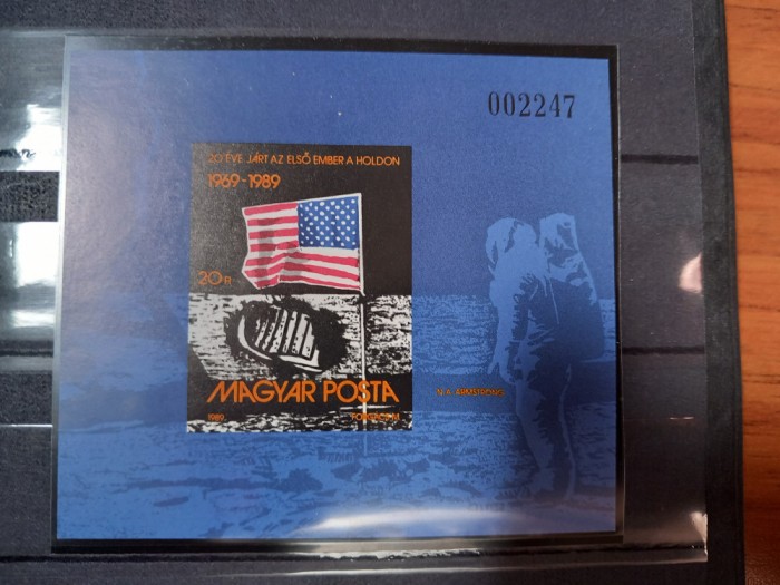 Ungaria.1989 - 20 ani de la aselenizare, MNH Nedantelat - Mi 4032 - Bloc 204 B