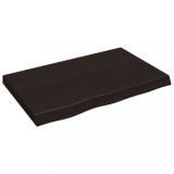 Cumpara ieftin Blat de baie, maro inchis, 80x60x2 cm, lemn masiv tratat