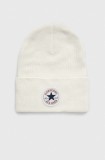Converse caciula culoarea alb, din tricot gros