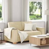 VidaXL Canapea cu 2 locuri, crem, 120 cm, material textil