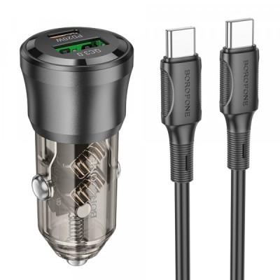 Incarcator Auto Cu Cablu USB-C Borofone BZ25 Journey, 38W, 3A, 1 x USB-A - 1 x USB-C, Negru foto