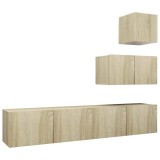 Cumpara ieftin Set dulapuri TV, 4 piese, stejar sonoma, lemn prelucrat