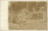 P2850N Turiști &icirc;n pădure, fotografie din perioada interbelică