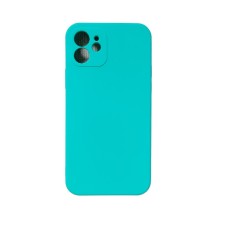 Husa silicon protectie camera cu microfibra in interior Iphone 11 Turcoaz