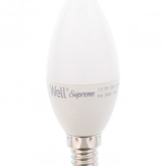 Bec LED tip lumanare E14 6W 230V lumina calda Well