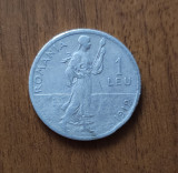 1 leu 1912, Carol I, Rom&acirc;nia, argint 0.835