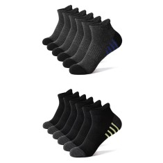 Set 12 perechi de sosete pentru barbati, SS039, Gri/Negru, marime universala (39-42)