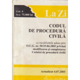 Codul de Procedura Civila, Actualizat iulie 2003