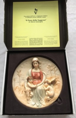 Frescă / Tablou / icoană- alabastru- Italia - Madona Renașterii - Fecioara Maria foto