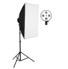 Softbox cu soclu de 4 becuri, trepied reglabil 200 cm, fara becuri, Dactylion