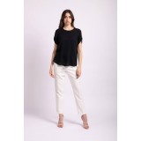 Bluza office cu maneci scurte Black Lilly