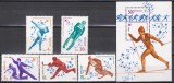 URSS 1980 - Jocurile Olimpice de iarnă - Lake Placid, Serie + Colita, MNH, Nestampilat
