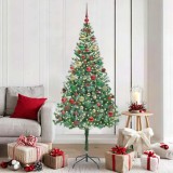 VidaXL Brad de Crăciun artificial cu 300 LED Verde 180 cm PVC și Oțel 3396722