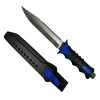Cutit tip baioneta IdeallStore&reg;, Survival Camper, camping, vanatoare, pescuit, 35 cm, negru albastru