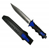Cumpara ieftin Cutit tip baioneta IdeallStore&reg;, Survival Camper, camping, vanatoare, pescuit, 35 cm, negru albastru