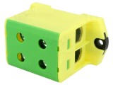 Conector &Icirc;mbinare Șine 6-95mm2 1 Pistă 4 Borne Galben-Verde
