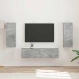 Cumpara ieftin Set comoda TV 2 buc. Gri din beton Lemn prelucrat