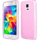 Pachet Husa + Folie SAMSUNG Galaxy S3 Mini (Roz Transparent)