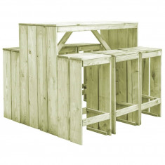 Set mobilier de exterior, 7 piese, lemn de pin tratat, FSC foto