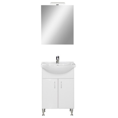 Mobilier complet de baie Bianca Prime 55, alb lucios foto