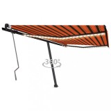 VidaXL Copertină retractabilă manual cu LED portocaliu&amp;maro 450x300 cm