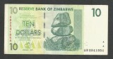 ZIMBABWE 10 DOLARI DOLLARS 2007 [3] P-67 , XF